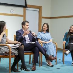 Speakers participating in panel discussion at 2024 Ikeda Forum