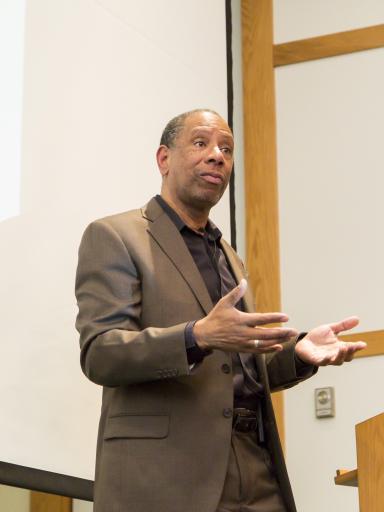 Dr. Ceasar McDowell speaking at the 2016 Ikeda Forum