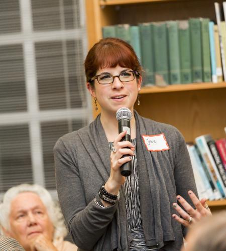 Participant sharing reflection at Ikeda Forum 