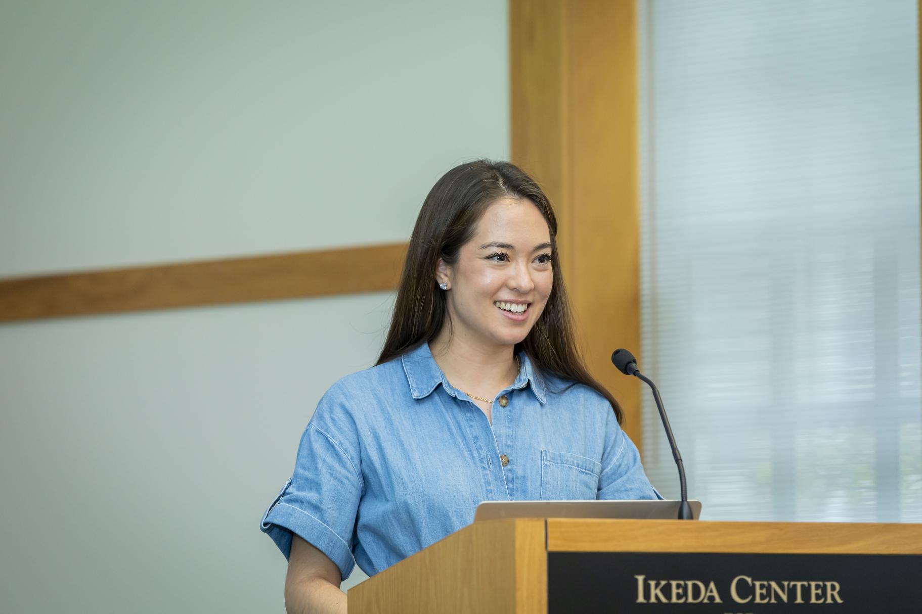 Emma Pike speaking at 2024 Ikeda Forum